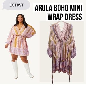 Arula Boho Mini Wrap Dress